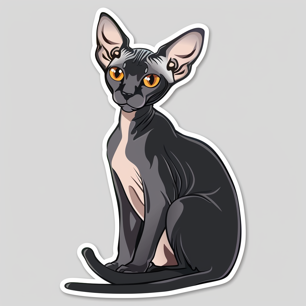 Sphynx Cat Vinyl Decal Sticker for Car, Laptop, Tumbler and more # F010094