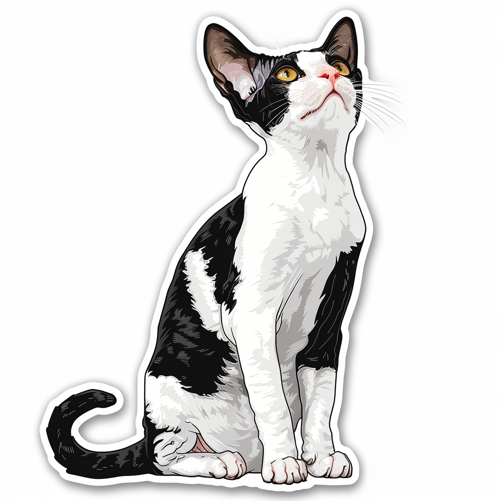 Devon Rex Cat Vinyl Decal Sticker for Car, Laptop, Tumbler and more # F09800