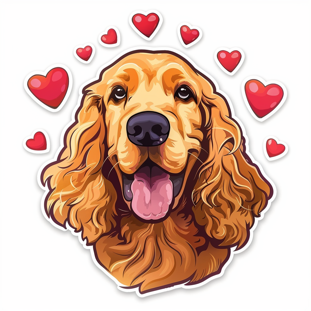 Cocker Spaniel Dog majestic Expressive surreal Vinyl Decal Sticker for Car, Laptop, Tumbler and more # F019746-4" x 4"