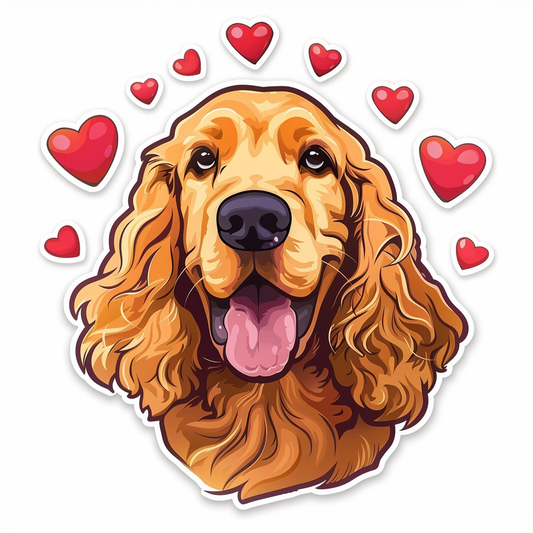 Cocker Spaniel Dog majestic Expressive surreal Vinyl Decal Sticker for Car, Laptop, Tumbler and more # F019746-4" x 4"
