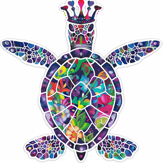 turtle majestic Expressive surreal Vinyl Decal Sticker for Car, Laptop, Tumbler and more # F021952-4" x 4"