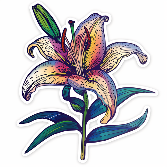 Lily flower majestic Expressive surreal Vinyl Decal Sticker for Car, Laptop, Tumbler and more # F023263