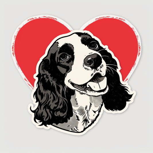 Cocker Spaniel Dog majestic Expressive surreal Vinyl Decal Sticker for Car, Laptop, Tumbler and more # F019753-4" x 4"