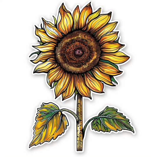 Sunflower flower majestic Expressive surreal Vinyl Decal Sticker for Car, Laptop, Tumbler and more # F022984