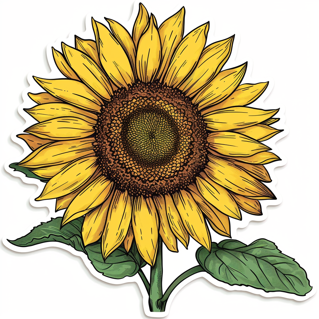 Sunflower flower majestic Expressive surreal Vinyl Decal Sticker for Car, Laptop, Tumbler and more # F022964