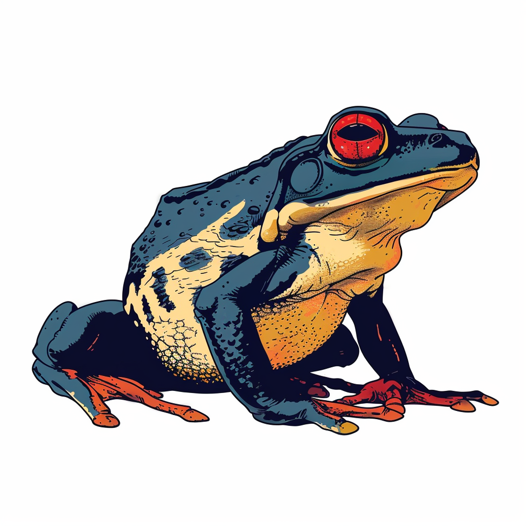 Sticker of a Frog majestic Expressive surreal Vinyl Decal Sticker for Car, Laptop, Tumbler and more # F016767