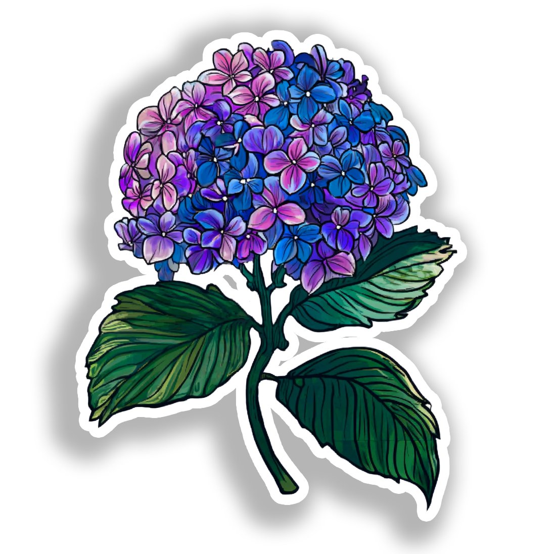 Hydragea Flower Vinyl Decal Sticker for Car, Laptop, Tumbler and more # A019479-4" x 4"