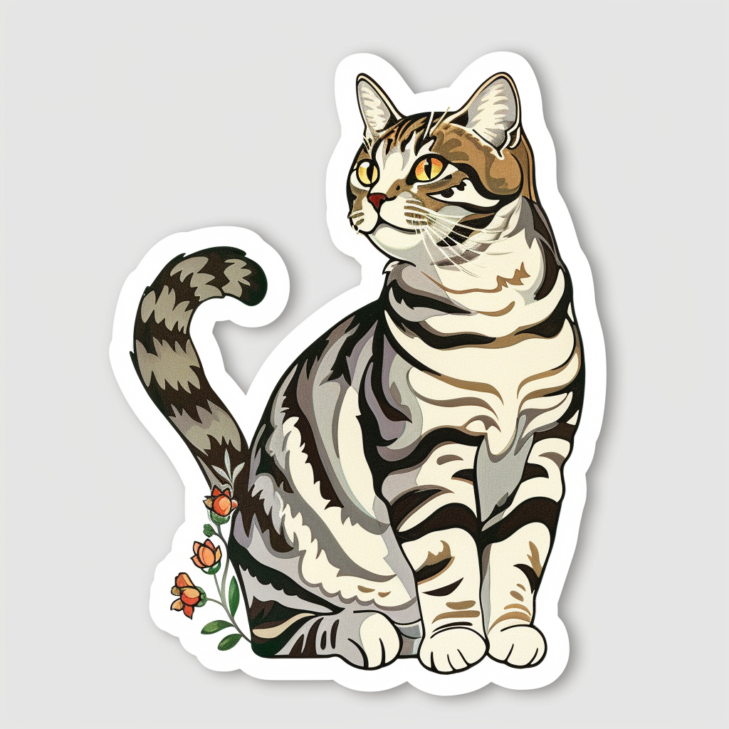 American Shorthair Cat majestic Expressive surreal Vinyl Decal Sticker for Car, Laptop, Tumbler and more # F018853