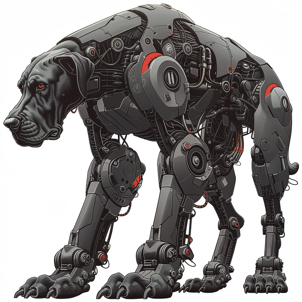 Great Dane Dog cyber punk majestic Expressive surreal Vinyl Decal Sticker for Car, Laptop, Tumbler and more # F017894