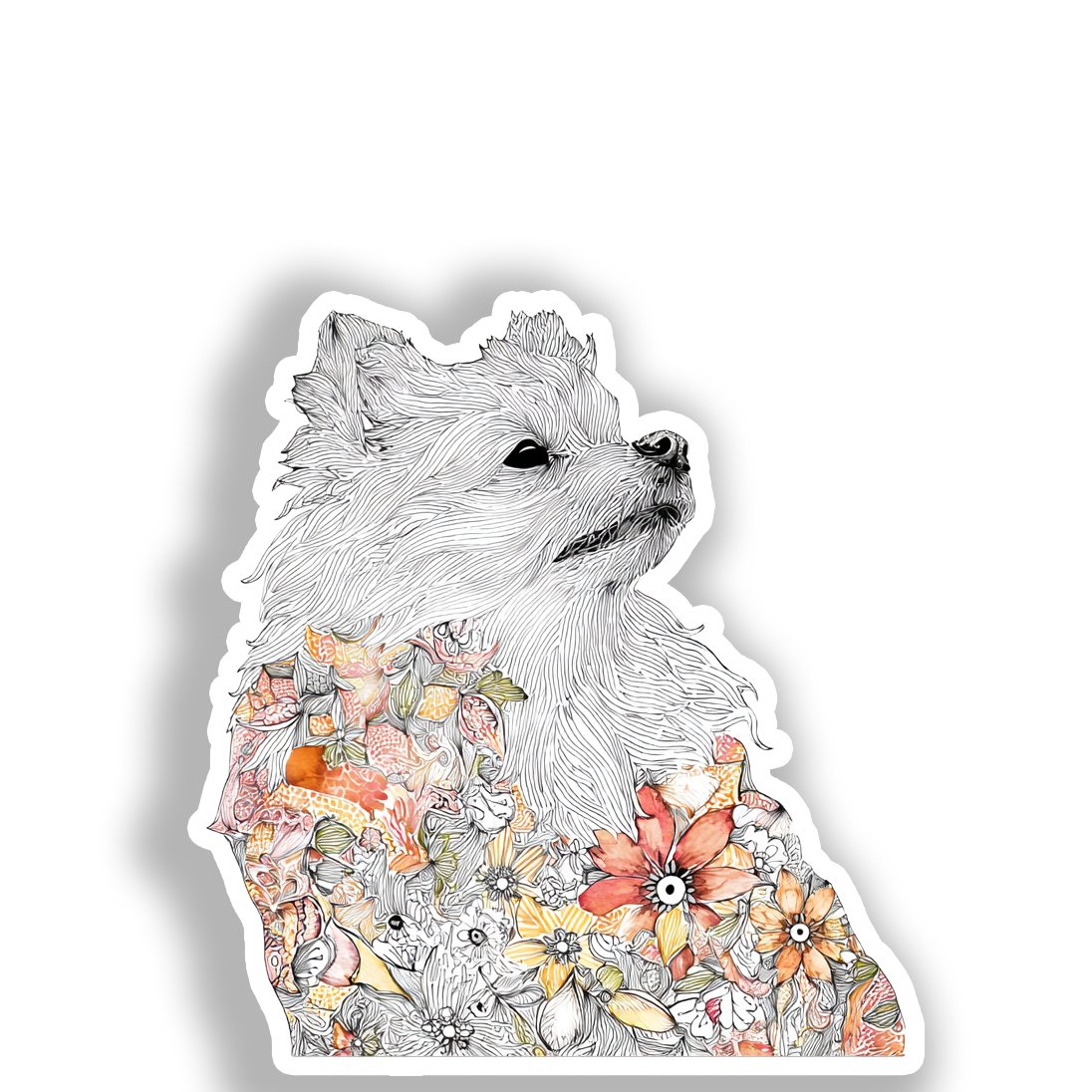 Pomeranian Dog Vinyl Decal Sticker for Car, Laptop, Tumbler and more # A017284-4" x 4"