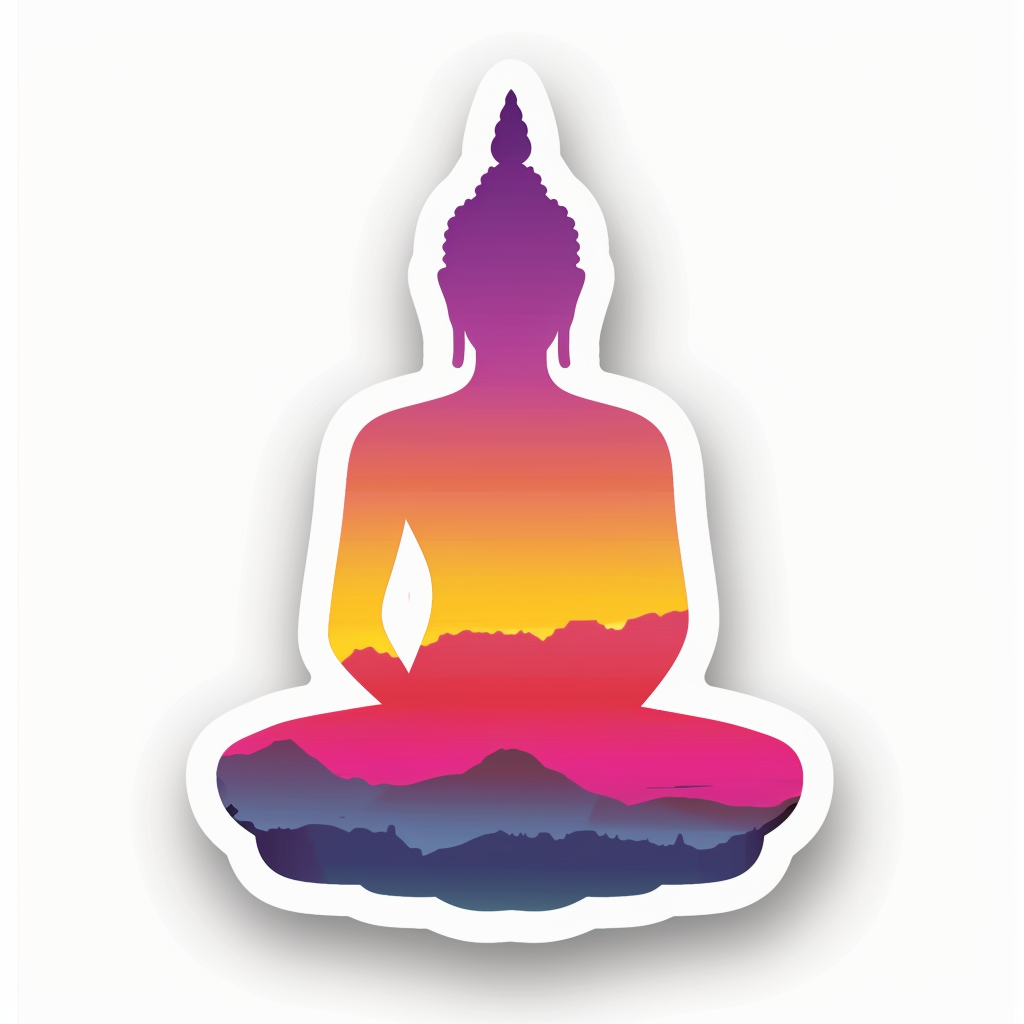Buddha majestic Expressive surreal Vinyl Decal Sticker for Car, Laptop, Tumbler and more # F016948