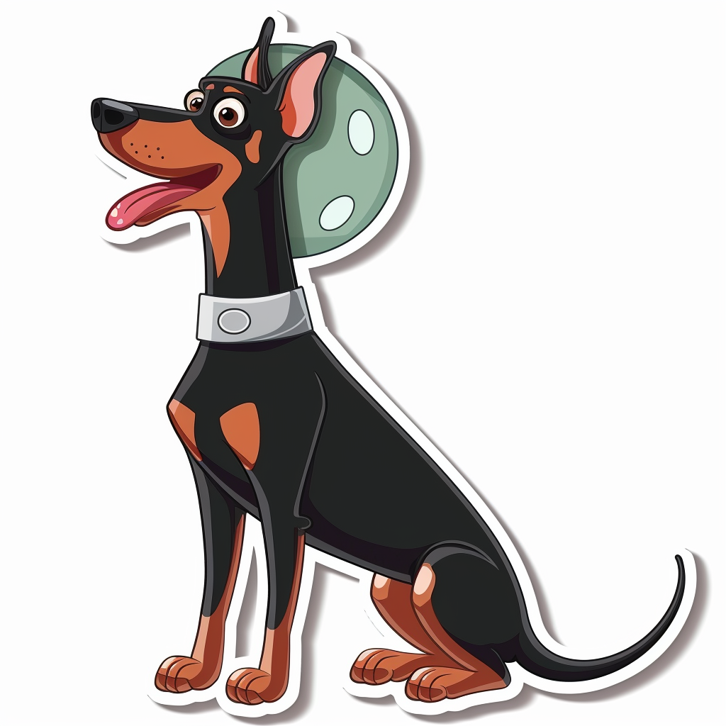 Cute and Adorable Doberman Pinscher Expressive surreal Vinyl Decal Sticker for Car, Laptop, Tumbler and more # F019644-4" x 4"