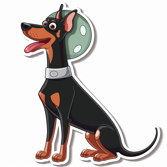 Cute and Adorable Doberman Pinscher Expressive surreal Vinyl Decal Sticker for Car, Laptop, Tumbler and more # F019644-4" x 4"
