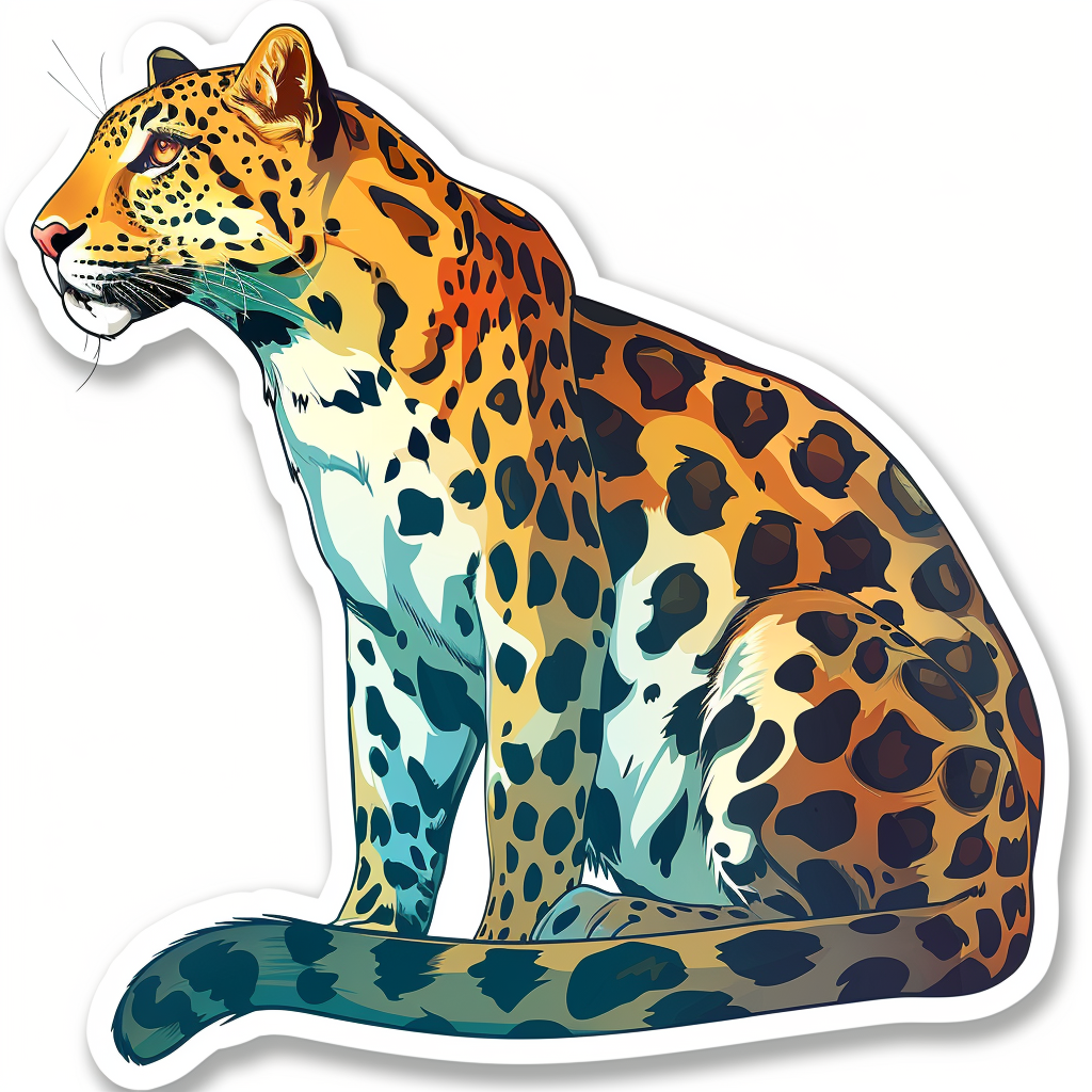 Leopard majestic Expressive surreal Vinyl Decal Sticker for Car, Laptop, Tumbler and more # F022485