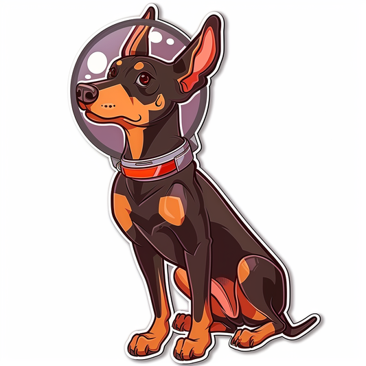 Cute and Adorable Doberman Pinscher Expressive surreal Vinyl Decal Sticker for Car, Laptop, Tumbler and more # F019636-4" x 4"