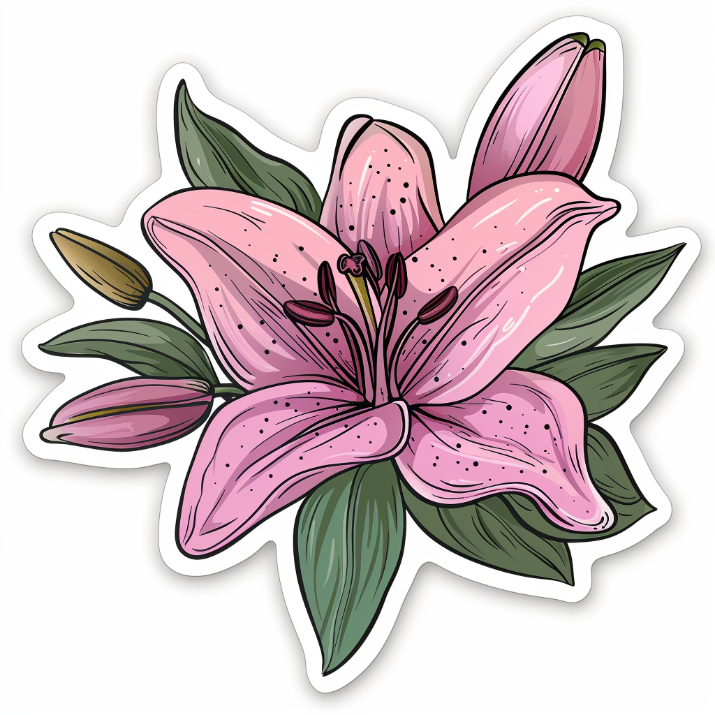 Lily flower majestic Expressive surreal Vinyl Decal Sticker for Car, Laptop, Tumbler and more # F023188
