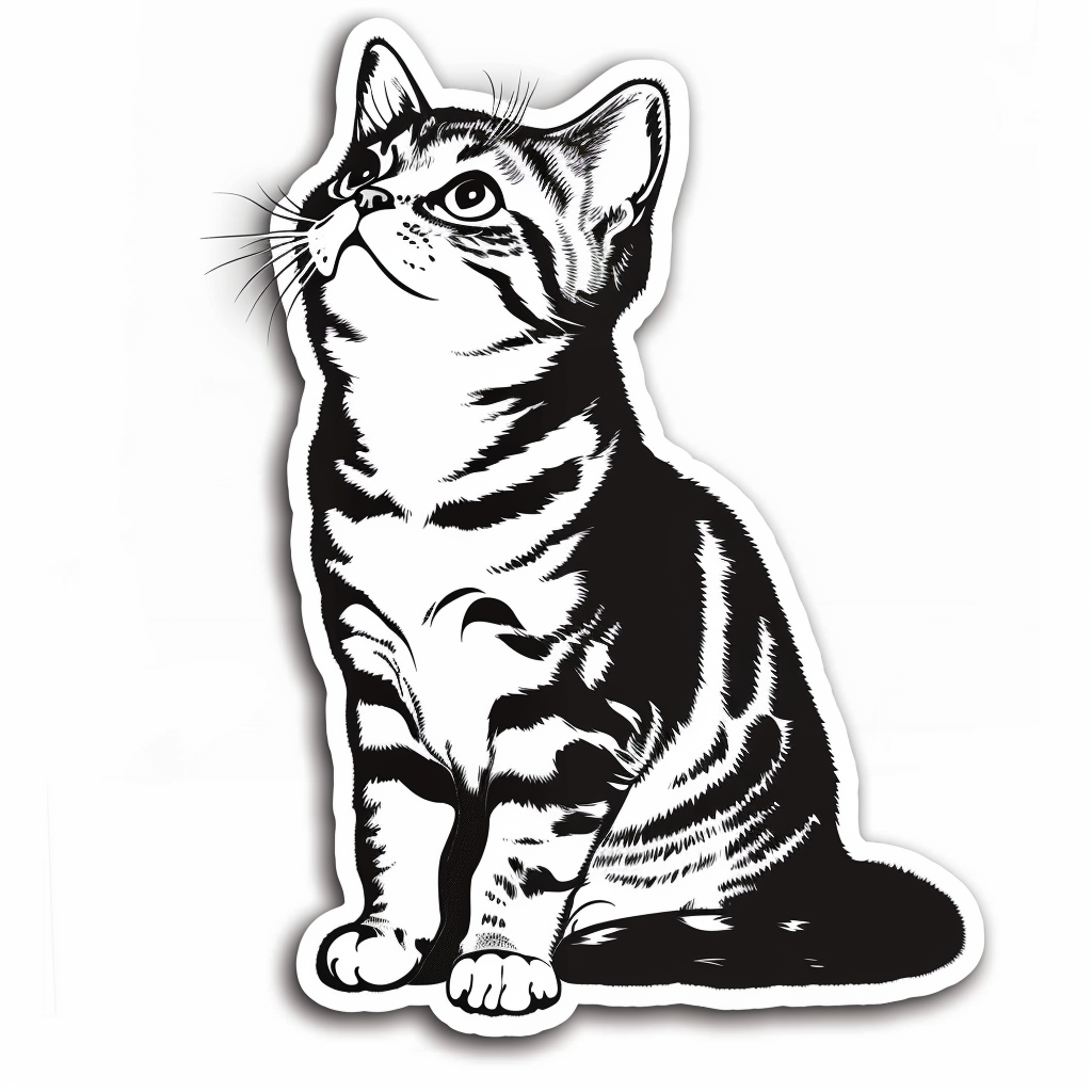 American Shorthair Cat majestic Expressive surreal Vinyl Decal Sticker for Car, Laptop, Tumbler and more # F018599