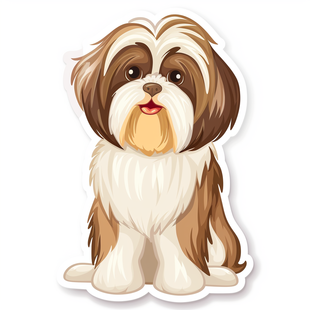 Adorable Shih Tzu Dog Expressive surreal Vinyl Decal Sticker for Car, Laptop, Tumbler and more # F018468