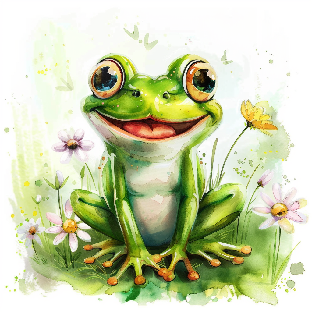 Sticker of an Adorable Frog with chubby cheeks Expressive surreal Vinyl Decal Sticker for Car, Laptop, Tumbler and more # F015863