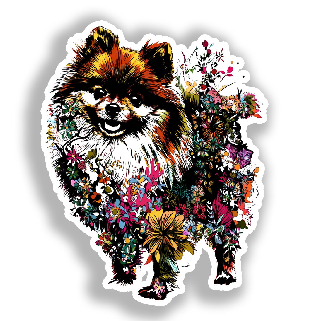 Pomeranian Dog Vinyl Decal Sticker for Car, Laptop, Tumbler and more # A017328-4" x 4"