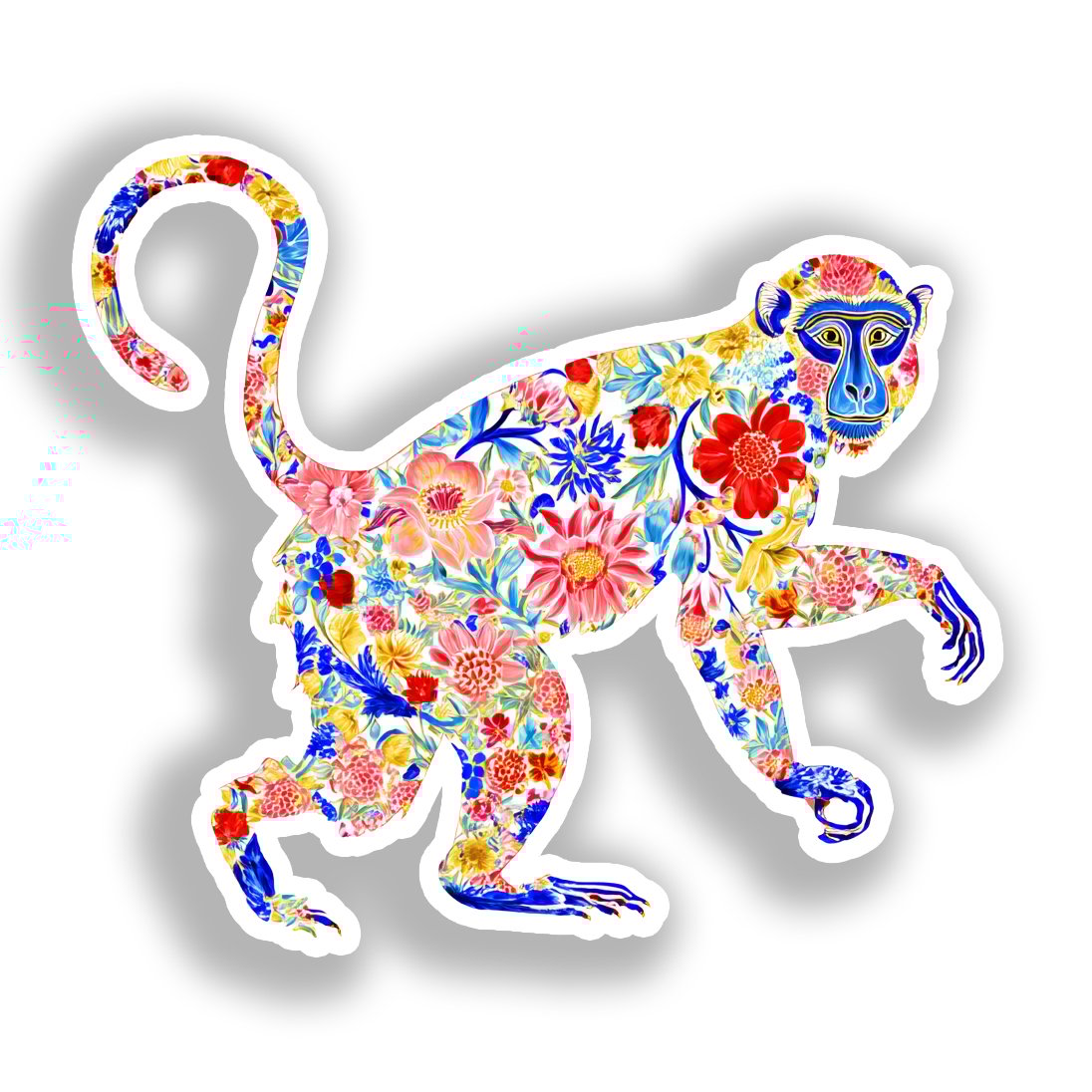 Monkey Vinyl Decal Sticker for Car, Laptop, Tumbler and more # A019109-4" x 4"