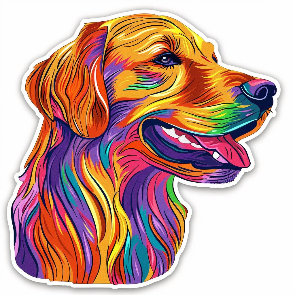 Golden Retriever Dog Vinyl Decal Sticker for Car, Laptop, Tumbler and more # F010555