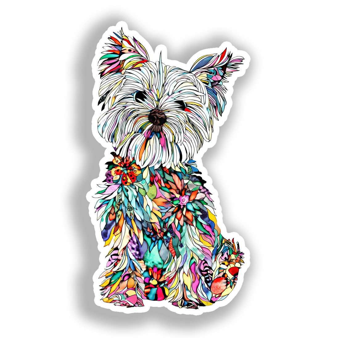 Yorkshire Terrier Dog Vinyl Decal Sticker for Car, Laptop, Tumbler and more # A017129-4" x 4"