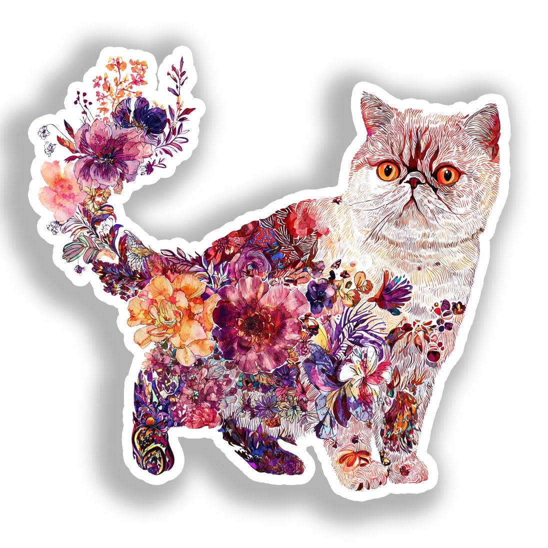 Exotic Shorthair Cat Vinyl Decal Sticker for Car, Laptop, Tumbler and more # A019625-4" x 4"