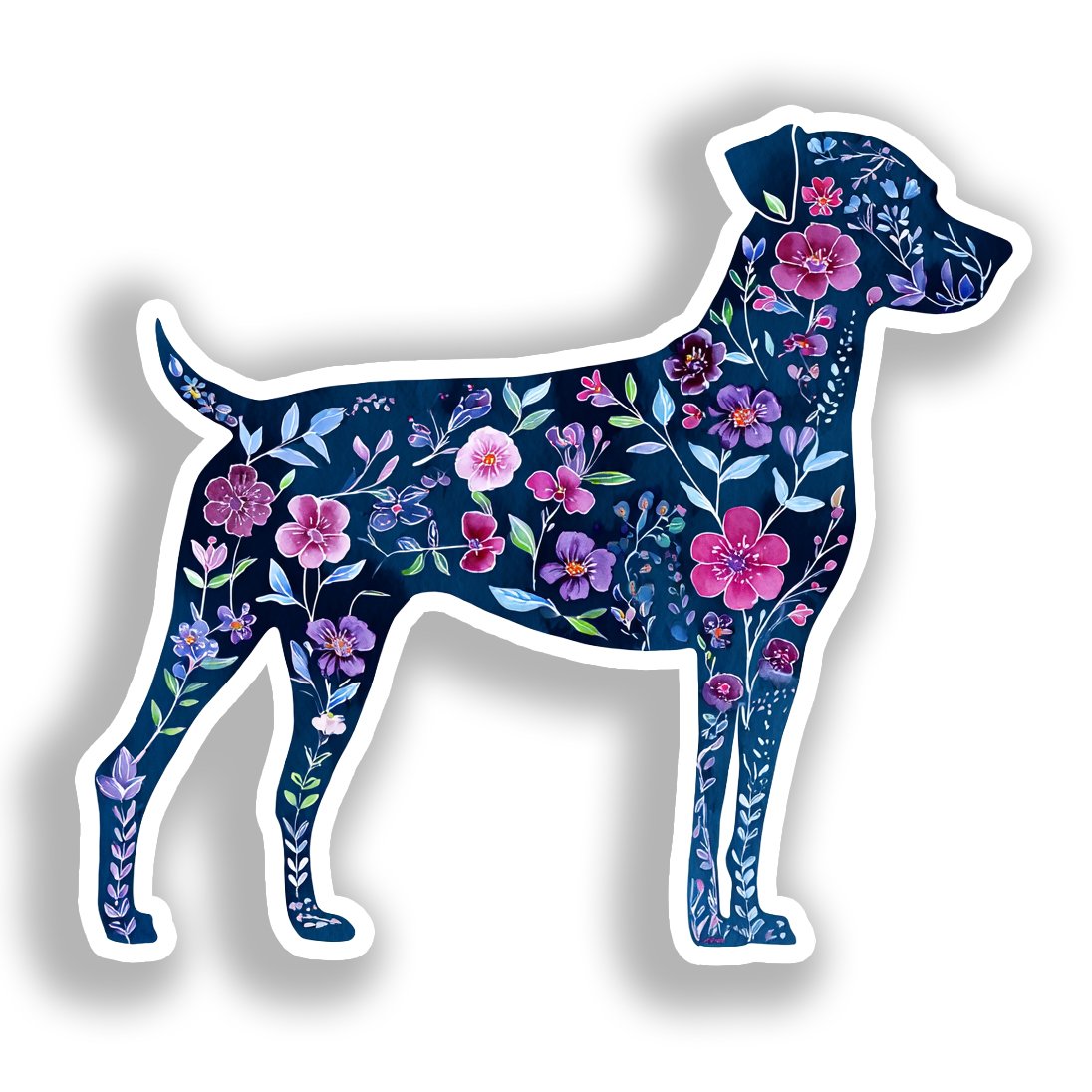 Medium Breed Dog Vinyl Decal Sticker for Car, Laptop, Tumbler and more # A019410-4" x 4"