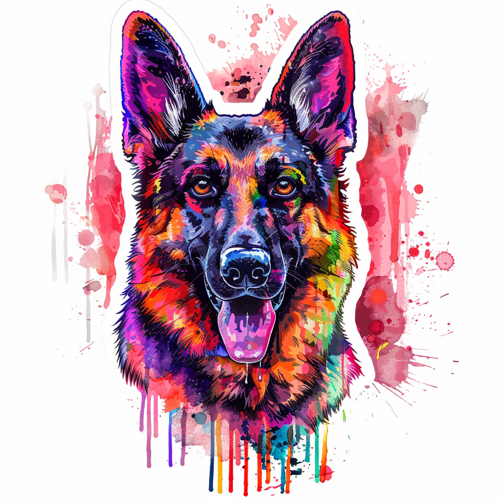 German Shepherd Dog cartoon Vinyl Decal Sticker for Car, Laptop, Tumbler and more # F011543