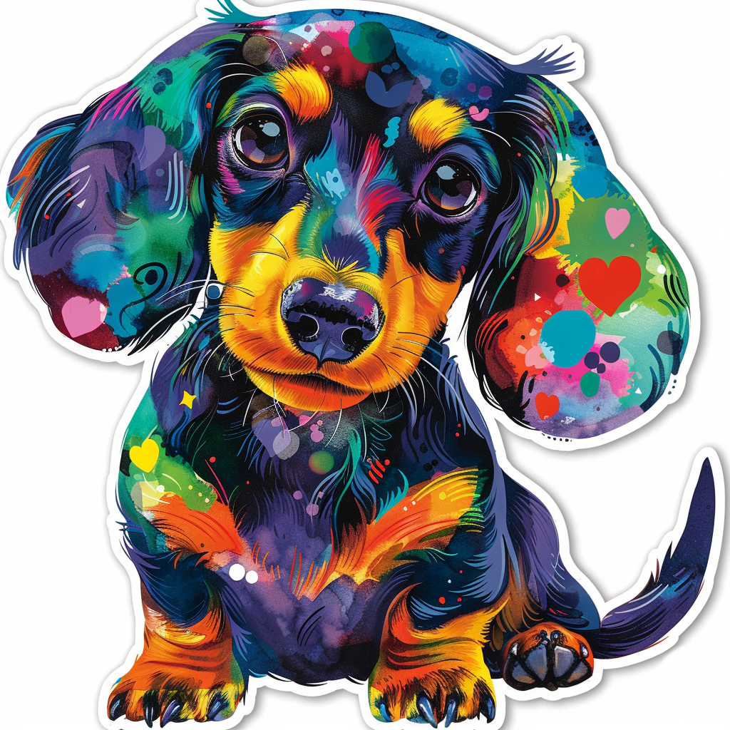 Dachshund Dog Heartcore Vinyl Decal Sticker for Car, Laptop, Tumbler and more # F012798