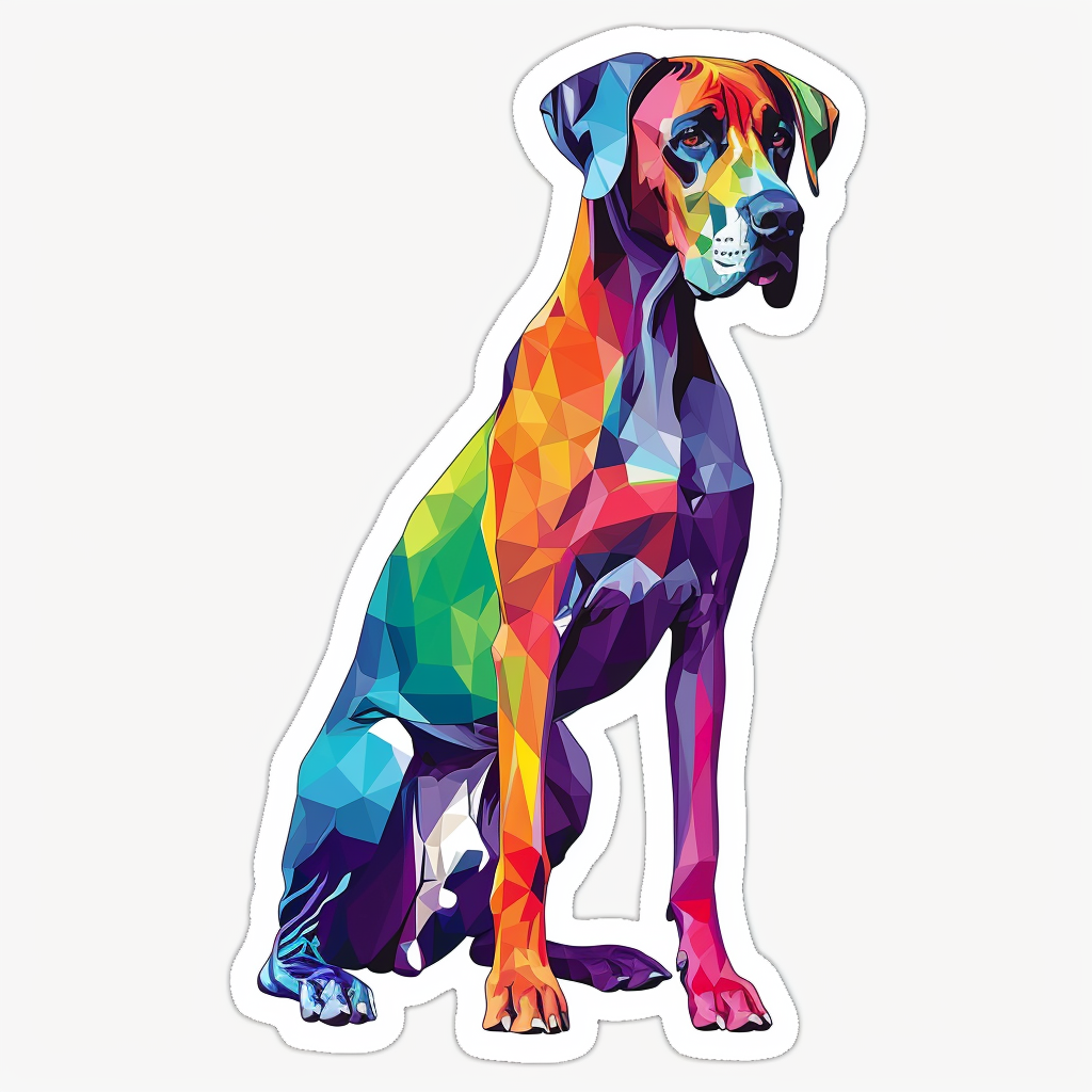 Adorable Great Dane Dog Expressive surreal Vinyl Decal Sticker for Car, Laptop, Tumbler and more # F017874