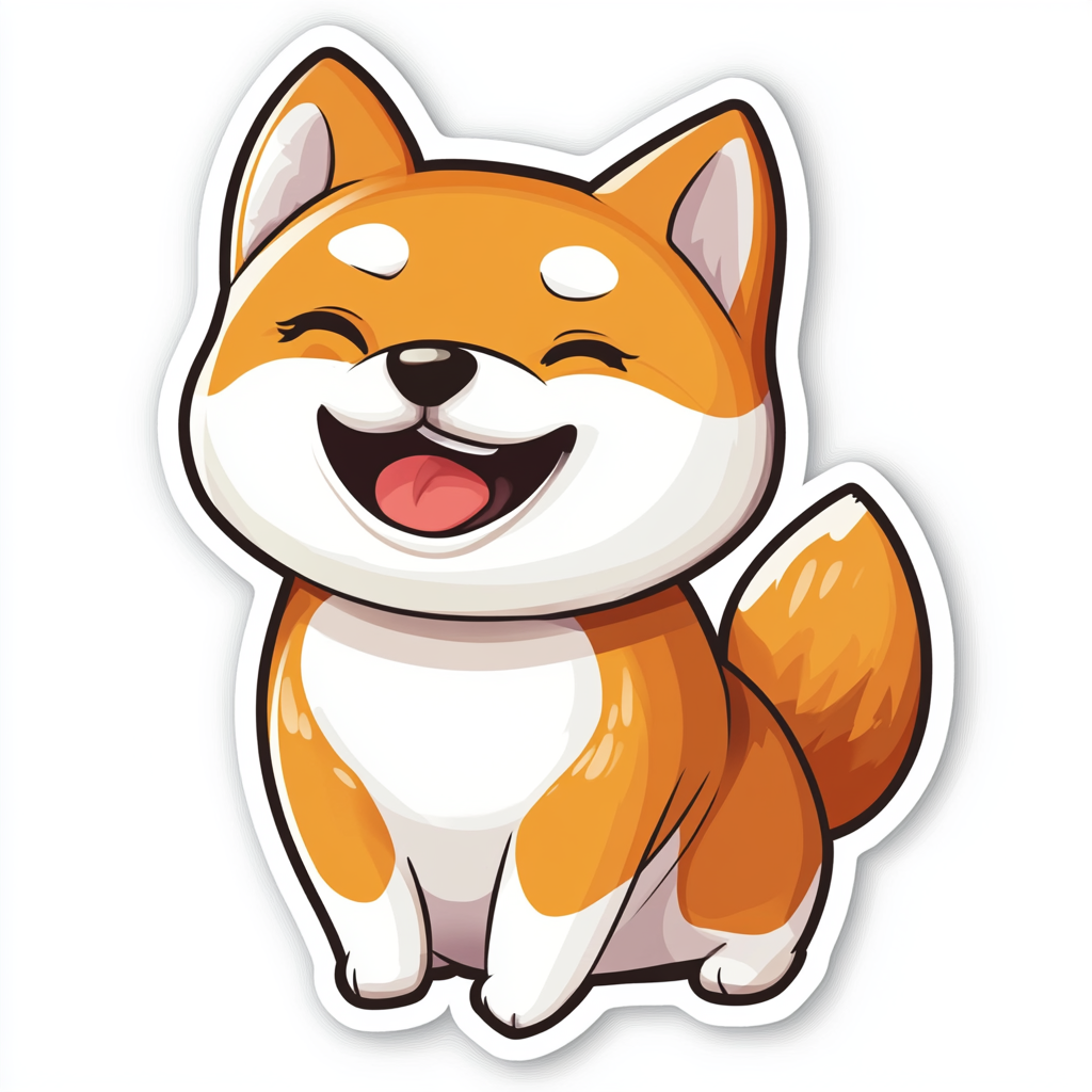 Shiba Inu sticker cartoon style Expressive surreal Vinyl Decal Sticker for Car, Laptop, Tumbler and more # F025849