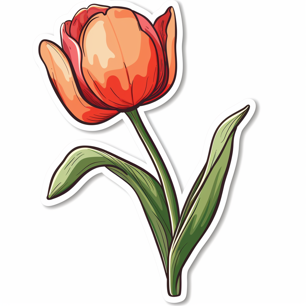 Sticker of a Tulip flower Vinyl Decal Sticker for Car, Laptop, Tumbler and more # F023468