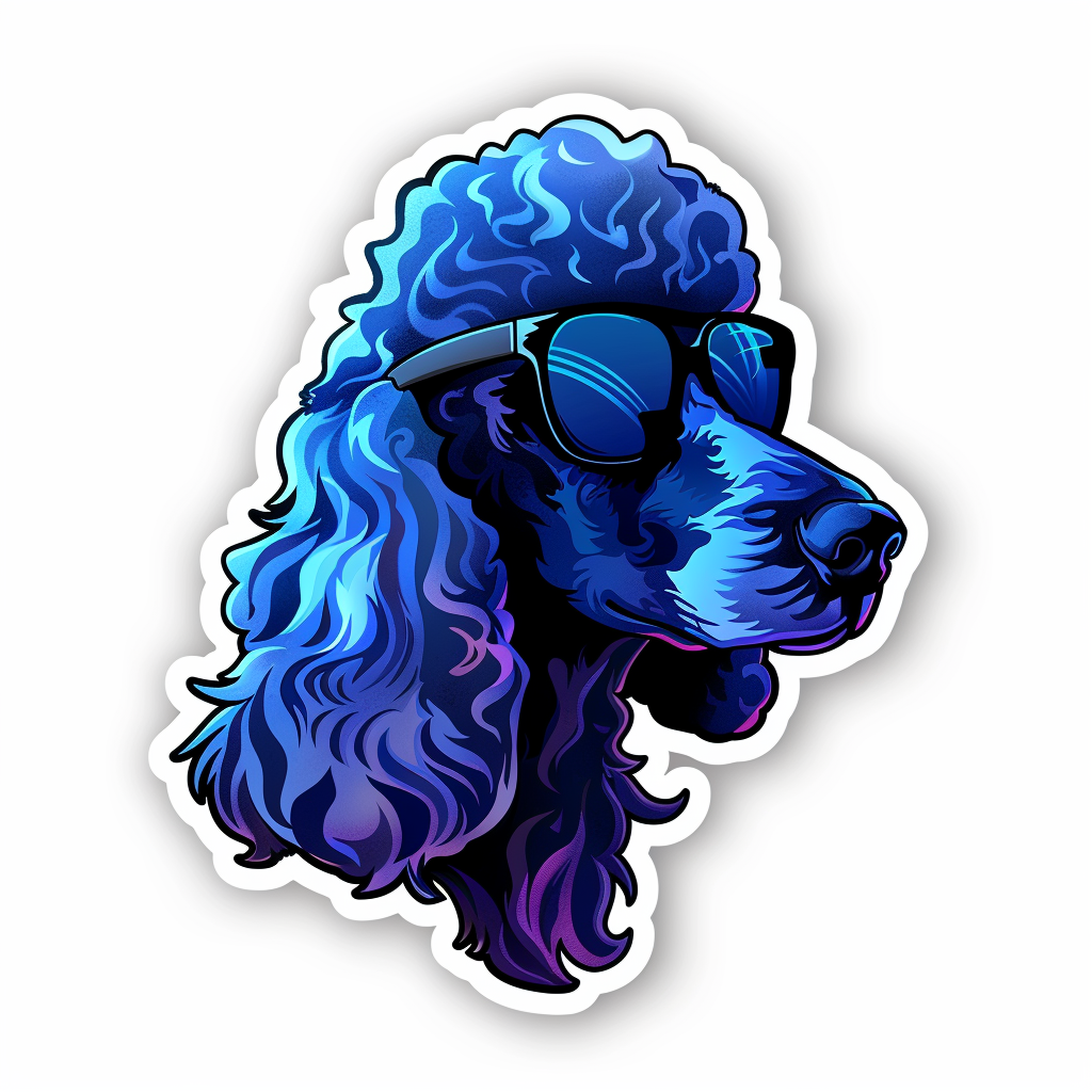 Poodle Dog wearing sunglasses Vinyl Decal Sticker for Car, Laptop, Tumbler and more # F012476