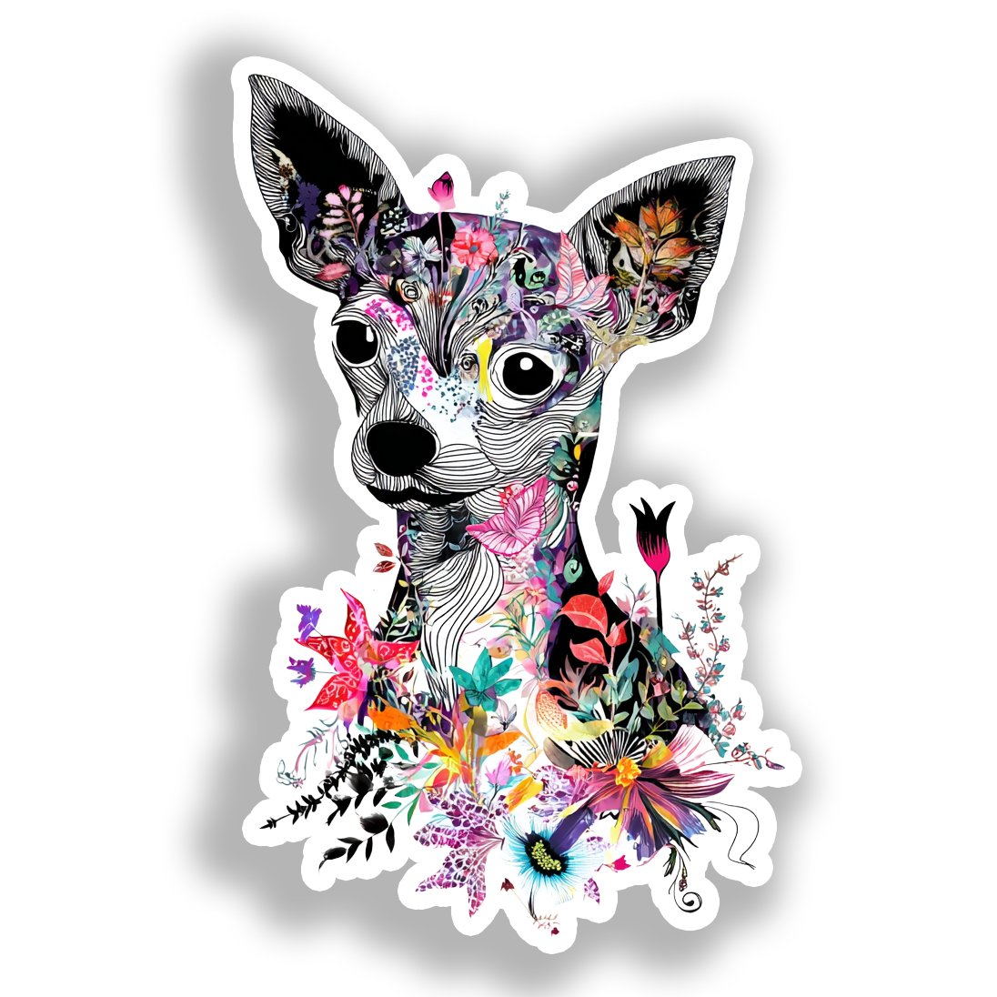Chihuahua Dog Vinyl Decal Sticker for Car, Laptop, Tumbler and more # A017906-4" x 4"
