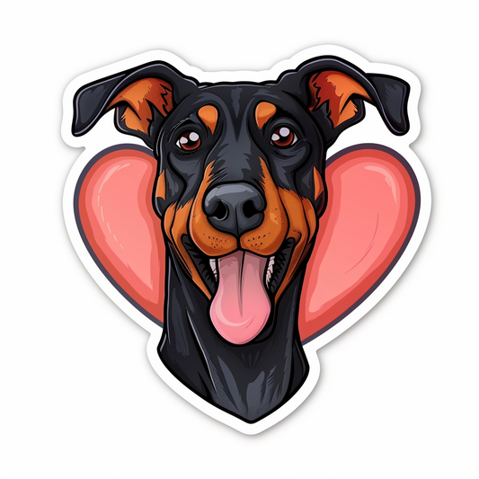 Doberman Pinscher Dog majestic Expressive surreal Vinyl Decal Sticker for Car, Laptop, Tumbler and more # F019551-4" x 4"