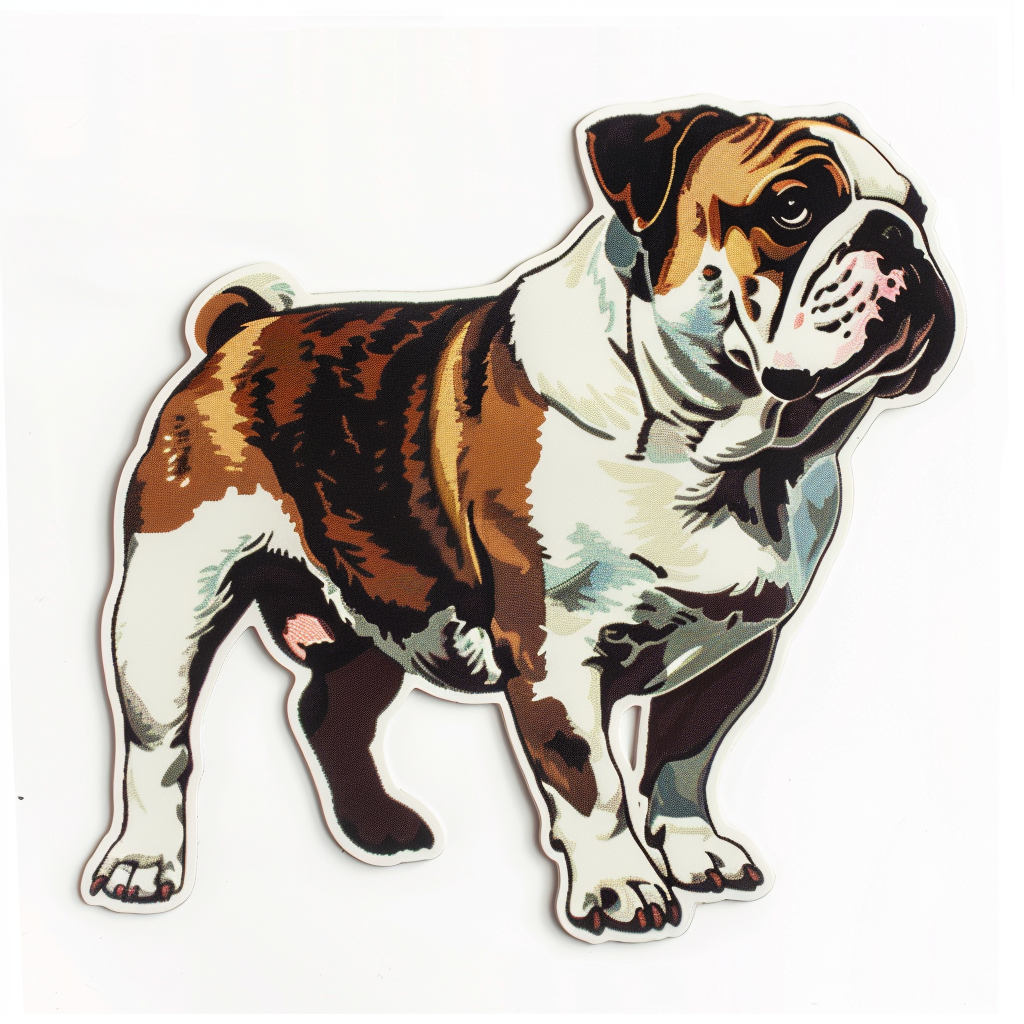 Sticker of a Bulldog Dog majestic Expressive surreal Vinyl Decal Sticker for Car, Laptop, Tumbler and more # F017291