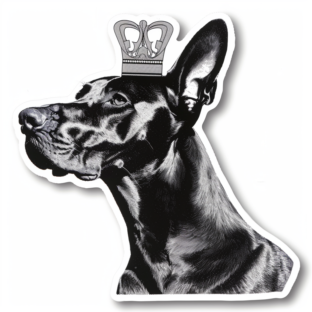 Great Dane Dog crowned majestic Expressive surreal Vinyl Decal Sticker for Car, Laptop, Tumbler and more # F017783