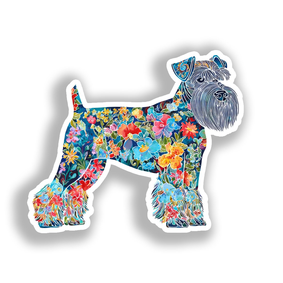 Miniature Schnauzer Dog Vinyl Decal Sticker for Car, Laptop, Tumbler and more # A019335-4" x 4"