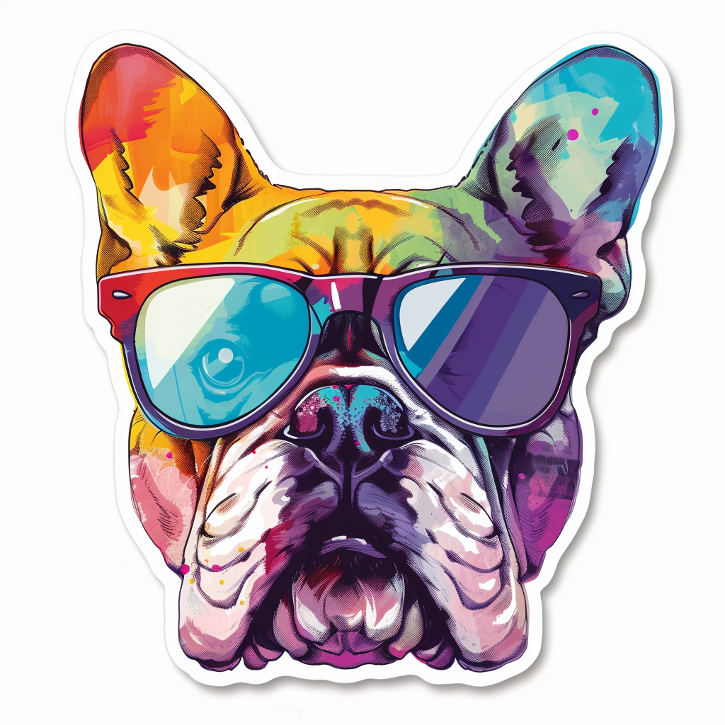 Bulldog Dog majestic Expressive surreal Vinyl Decal Sticker for Car, Laptop, Tumbler and more # F017406