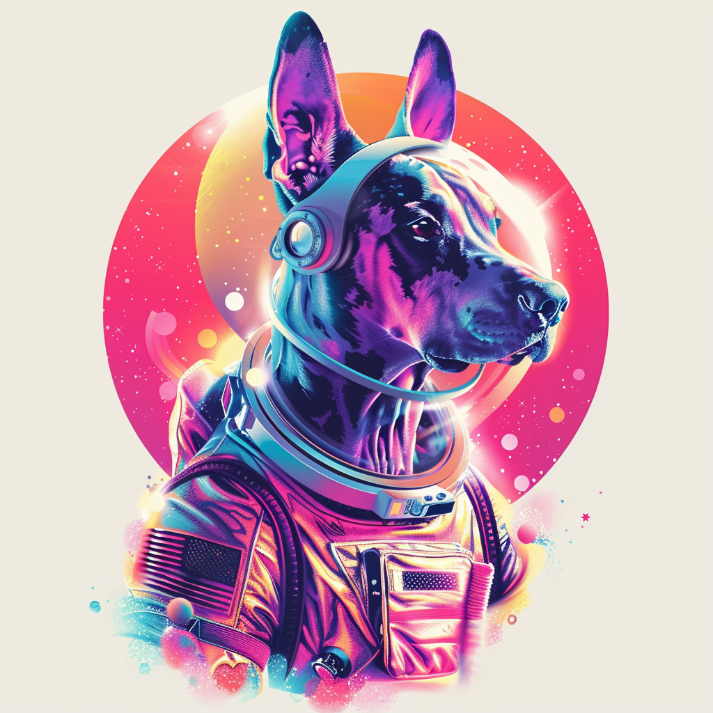 Great Dane Dog astronaut majestic Expressive surreal Vinyl Decal Sticker for Car, Laptop, Tumbler and more # F017827