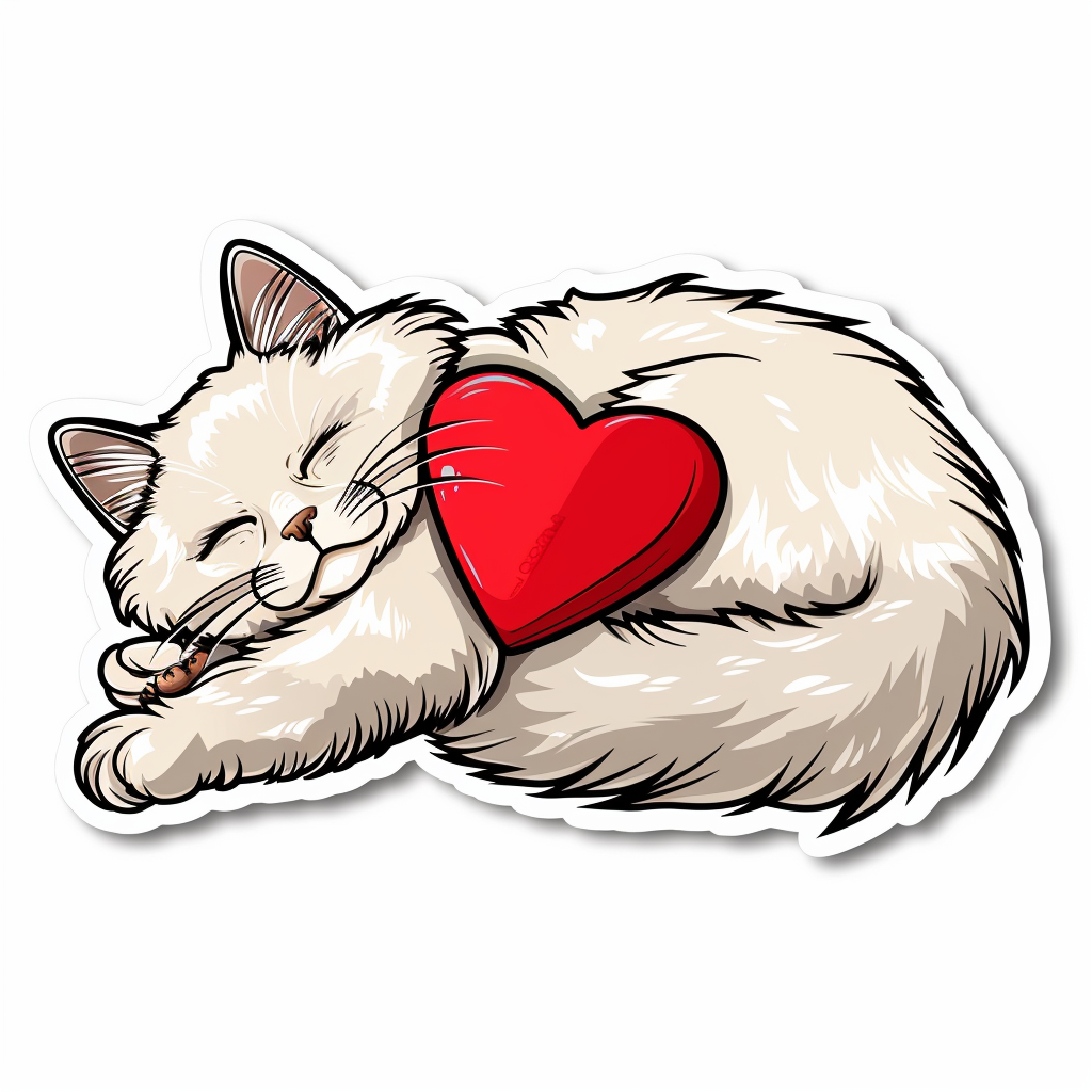 Adorable Turkish Angora Cat Vinyl Decal Sticker for Car, Laptop, Tumbler and more # F020970-4" x 4"