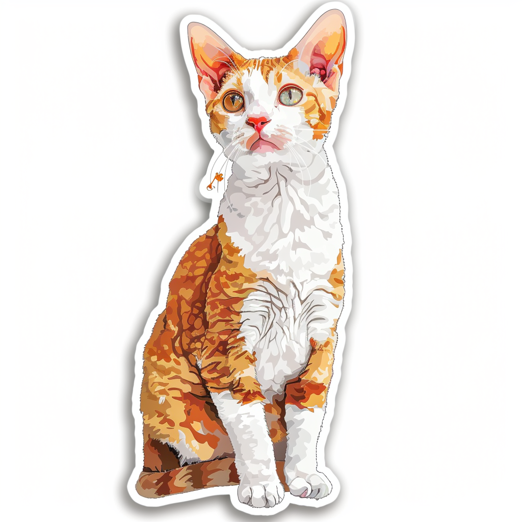 Devon Rex Cat Vinyl Decal Sticker for Car, Laptop, Tumbler and more # F09856