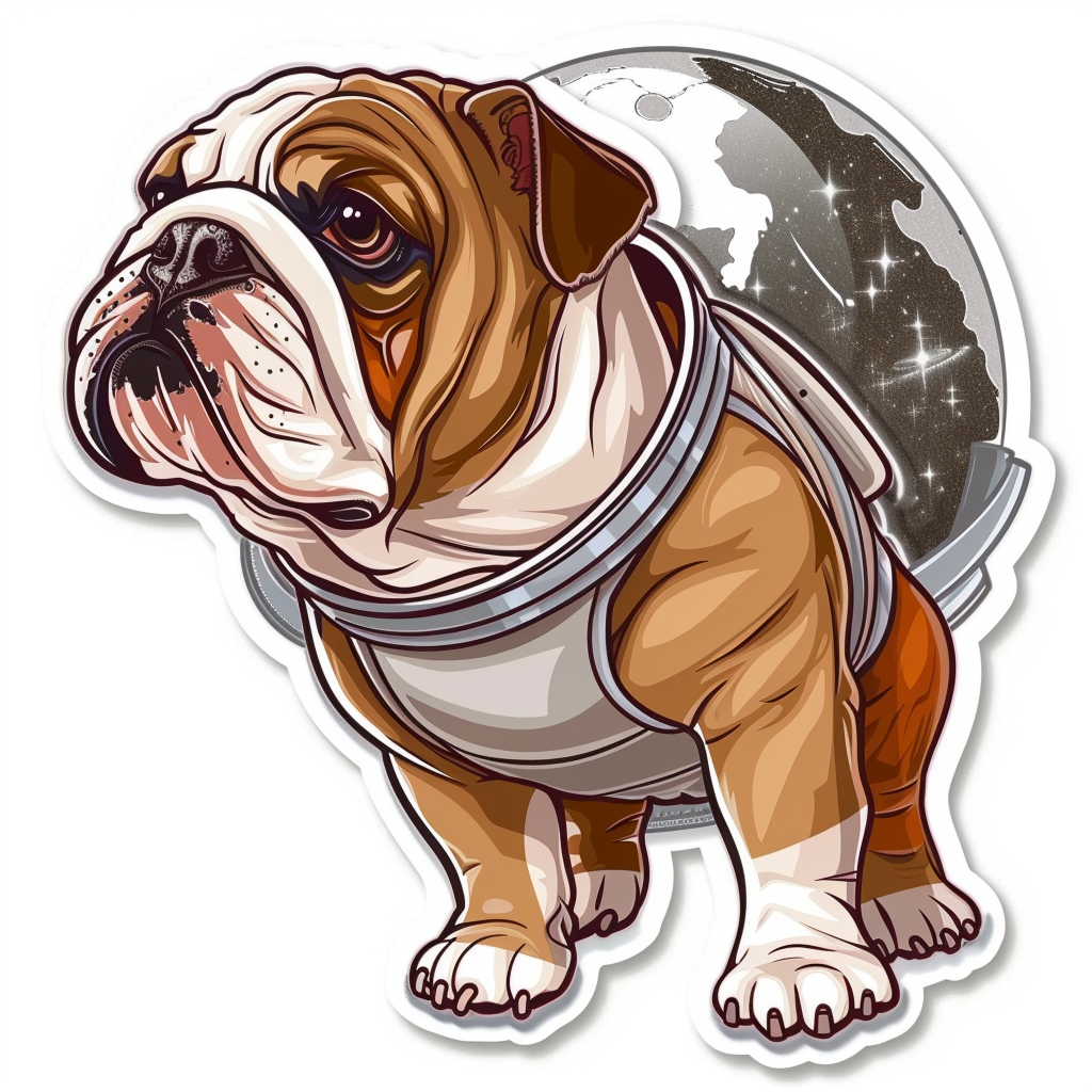 Bulldog Dog majestic Expressive surreal Vinyl Decal Sticker for Car, Laptop, Tumbler and more # F017686