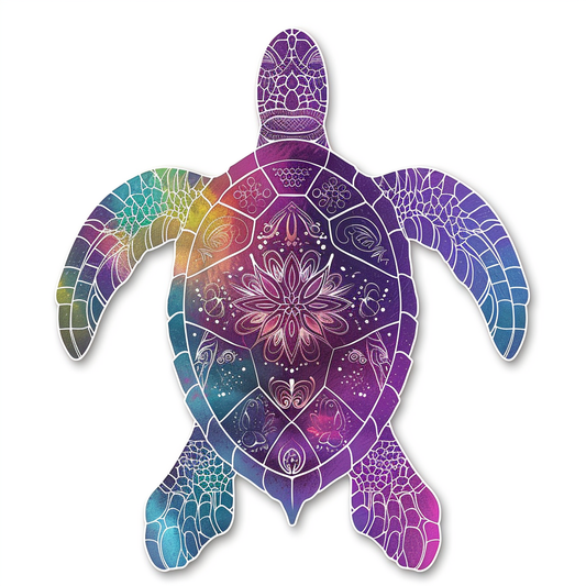turtle majestic Expressive surreal Vinyl Decal Sticker for Car, Laptop, Tumbler and more # F022144-4" x 4"