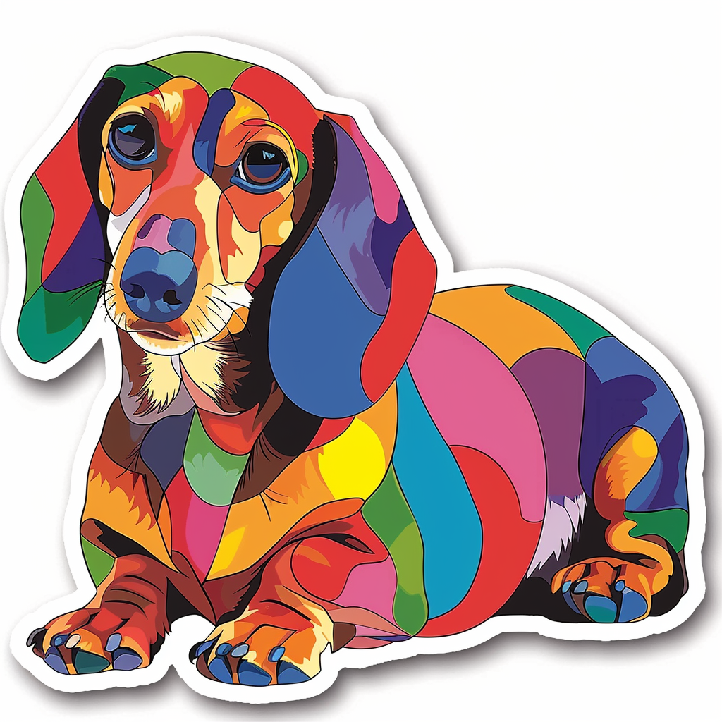 Dachshund Dog cartoon Vinyl Decal Sticker for Car, Laptop, Tumbler and more # F012940