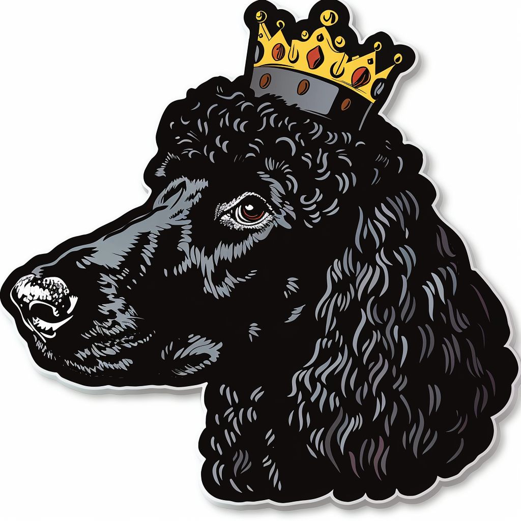Poodle Dog crowned Vinyl Decal Sticker for Car, Laptop, Tumbler and more # F012608