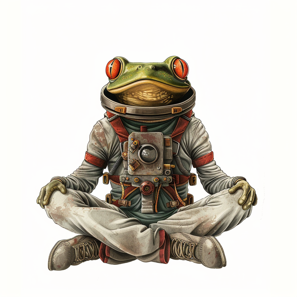 Sticker of a Frog astronaut majestic Expressive surreal Vinyl Decal Sticker for Car, Laptop, Tumbler and more # F016794