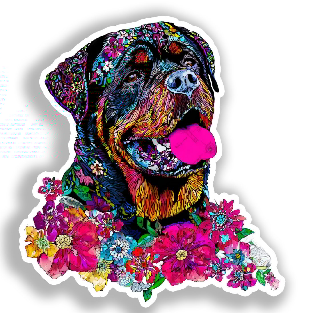 Rottweiler Dog Vinyl Decal Sticker for Car, Laptop, Tumbler and more # A018134-4" x 4"